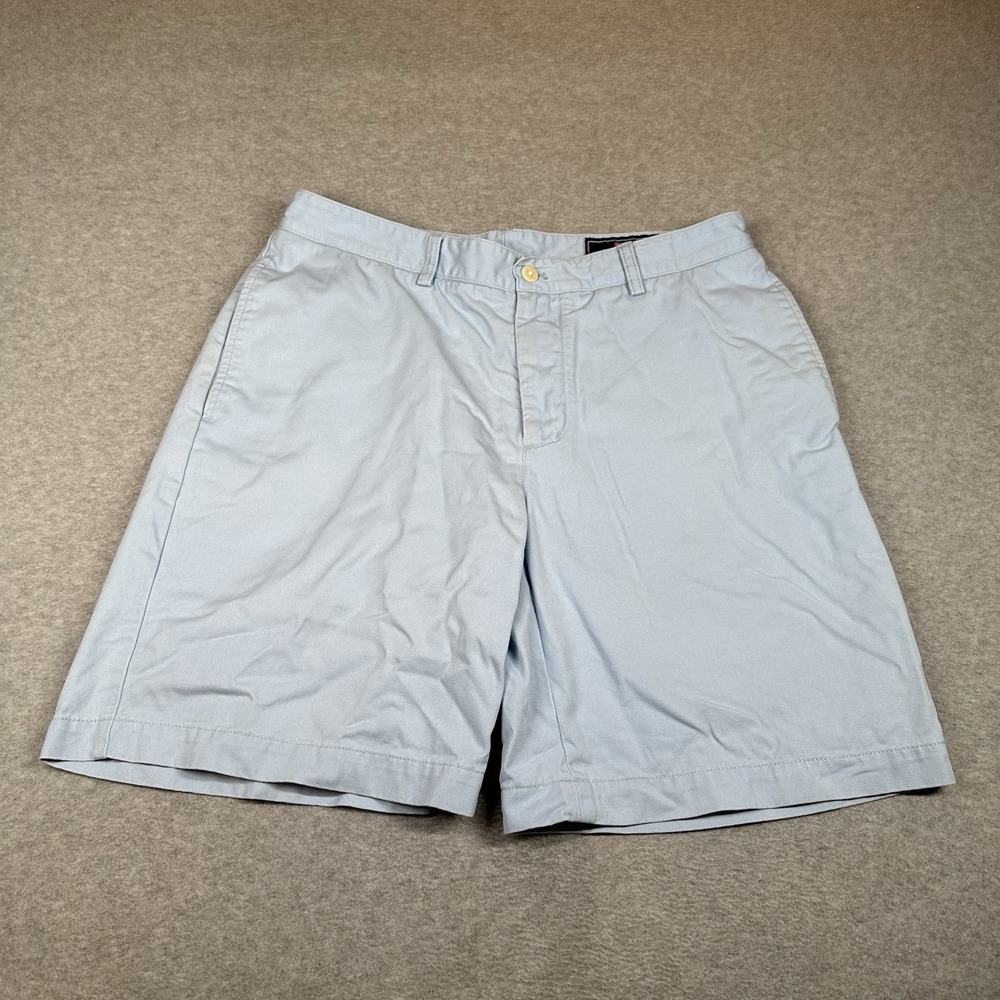 Vineyard Vines Club Shorts Mens 33 Light Blue Flat Front Chinos 9 in Inseam